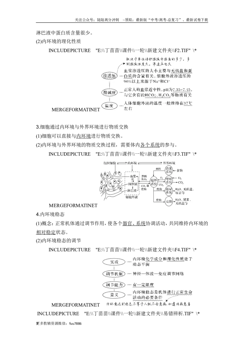《第22讲人体内环境稳态及实例_06-生物-高考总复习_一轮复习_2024年_2024高考生物大一轮复习课件讲义新人教版知识总结_2024年高考生物一轮复习讲义（新人教版）_另赠1套Word版题库》第3页预览