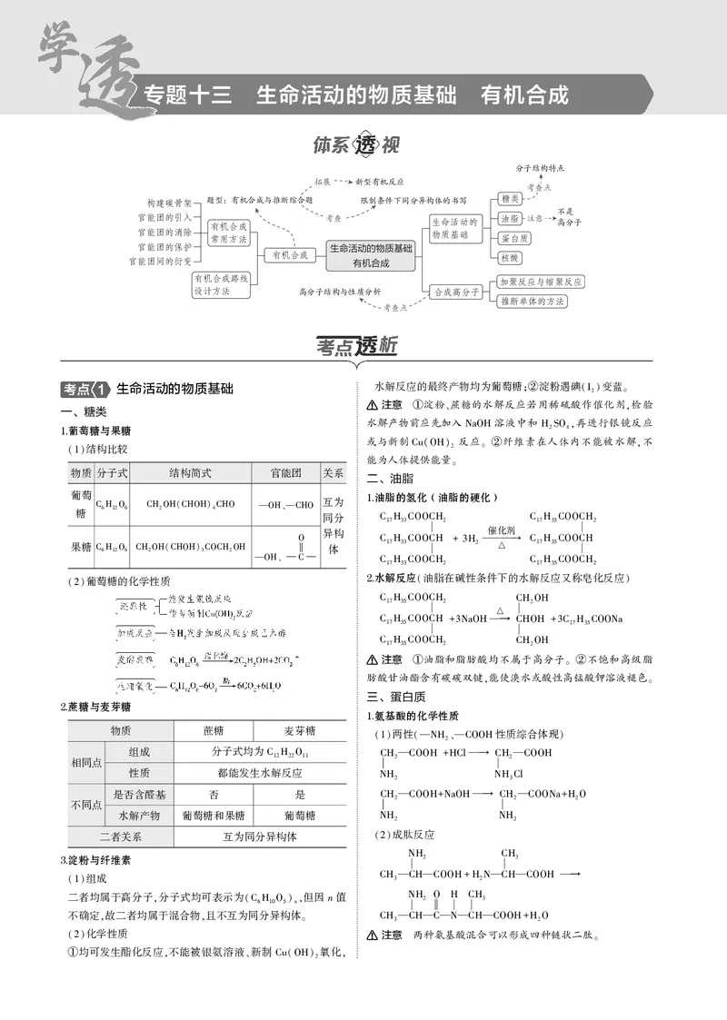 《1_13专题十三生命活动的物质基础有机合成_2025版教学资源包_（总复习系列）2025版《5年高考3年模拟》新高考版B版（⭐全科）_2025版.新高考新教材版.选考总复习.化学.5·3B版》第1页预览