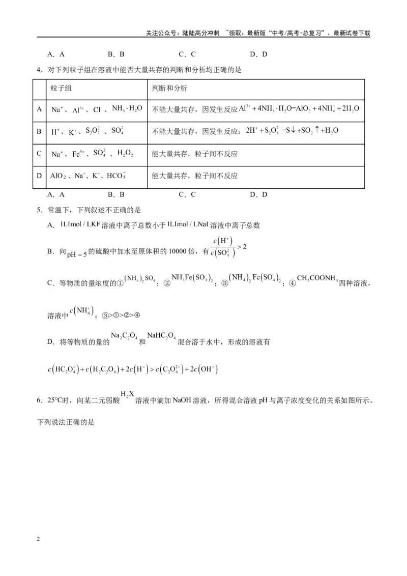 《第30讲盐类的水解（特训）-（原卷版）_05-化学-高考总复习_一轮复习_2024年_2024年高考化学大一轮复习卓越讲义_资料》第2页预览