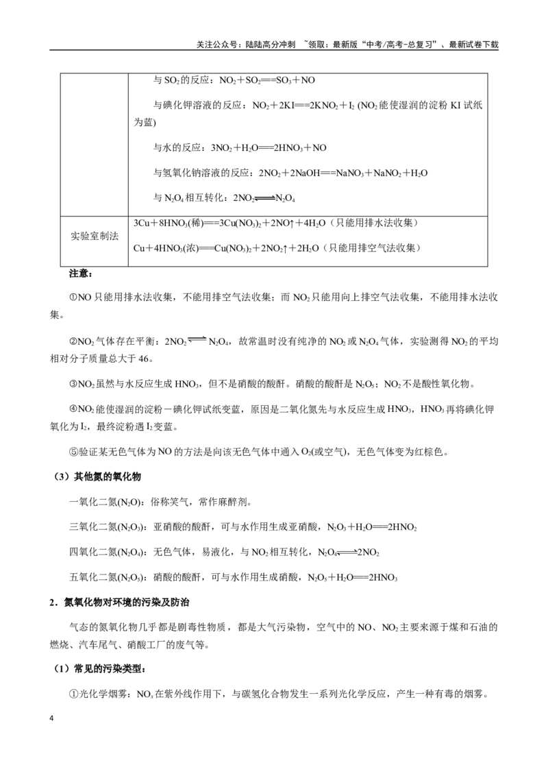 《考点24氮及其化合物（教师版）（新教材新高考）_05-化学-高考总复习_一轮复习_2025年_2025年高考化学一轮·考点讲义练习复习讲义（新教材新高考）_资料》第4页预览