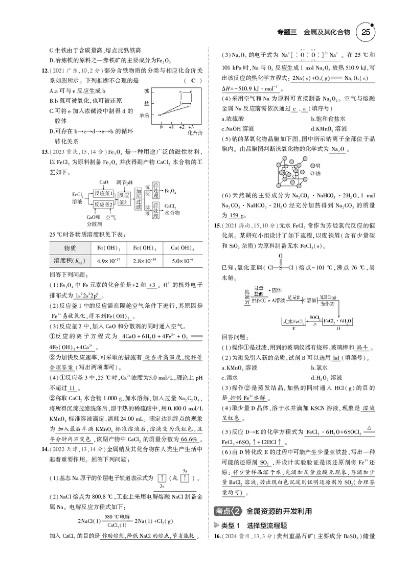 《1_03专题三金属及其化合物_2025版教学资源包_（总复习系列）2025版《5年高考3年模拟》新高考版B版（⭐全科）_2025版.新高考新教材版.选考总复习.化学.5·3B版_第一部分图书电子教参》第6页预览