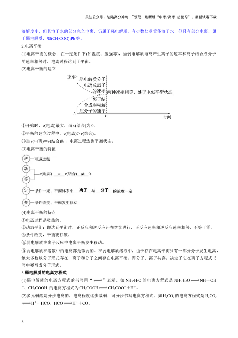 《第28讲电离平衡（讲义）（原卷版）_05-化学-高考总复习_一轮复习_2024年_2024年高考化学一轮复习讲练测(课件+讲义+练习)（新高考）_讲义+练习》第3页预览