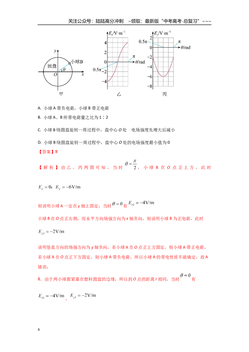 《考点82场强图像和其他图像（教师版）_04-物理-高考总复习_一轮复习_2026年-物理高考一轮复习_2026年高考物理一轮复习重点考点解读与针对性精讲练-G449_资料_2026版》第4页预览
