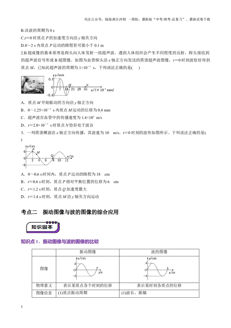 《第31讲机械波(讲义)（学生版）_04-物理-高考总复习_一轮复习_2025年_2025年高考物理一轮复习讲义+练习+课件（新教材新高考）_第八章机械振动与机械波》第5页预览
