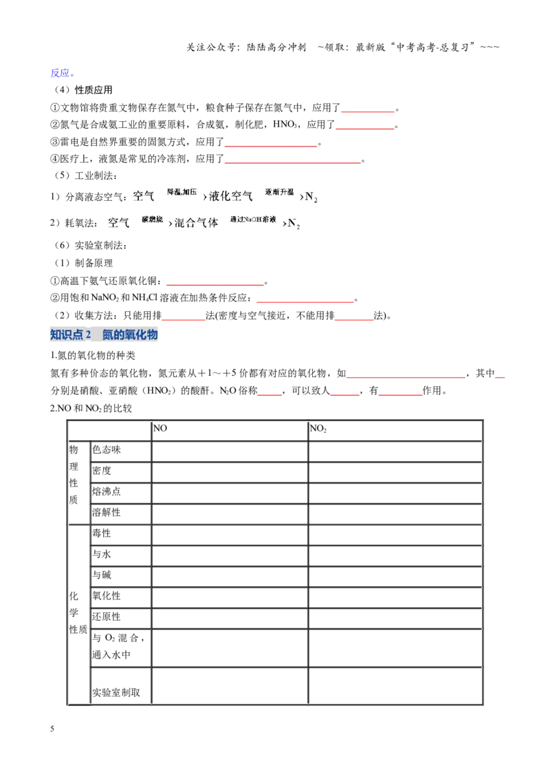 《第03讲氮及其重要化合物（复习讲义）（全国通用）（学生版）_05-化学-高考总复习_一轮复习_2026年-化学高考一轮复习_2026年高考化学一轮复习讲义+练习+课件（新教材新高考）-G55_2026版》第5页预览