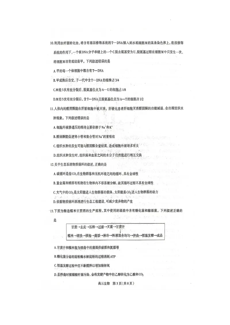 《17_河北省石家庄市2023届高中毕业年级教学质量检测（二）（一模）生物试卷_2025版教学资源包_（总复习系列）2025版《5年高考3年模拟》新高考版A版（⭐全科）_第二部分图书拓展资源》第3页预览