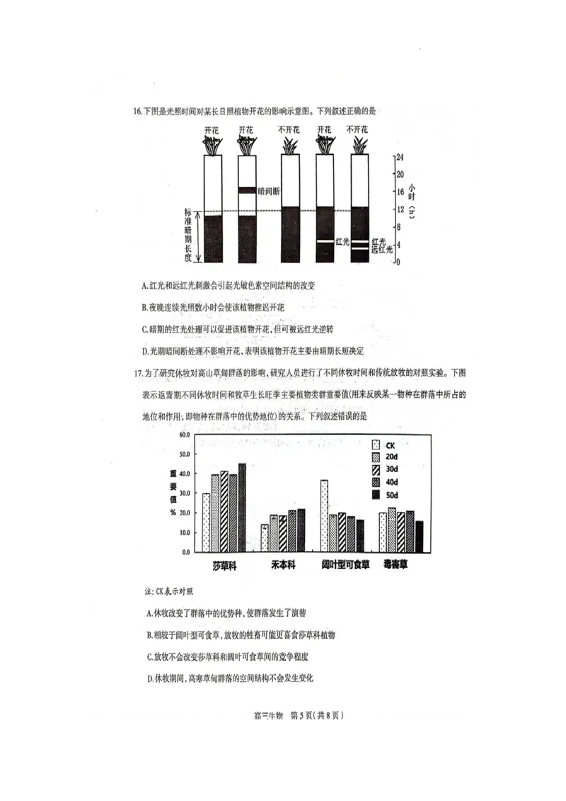 《17_河北省石家庄市2023届高中毕业年级教学质量检测（二）（一模）生物试卷_2025版教学资源包_（总复习系列）2025版《5年高考3年模拟》新高考版A版（⭐全科）_第二部分图书拓展资源》第5页预览