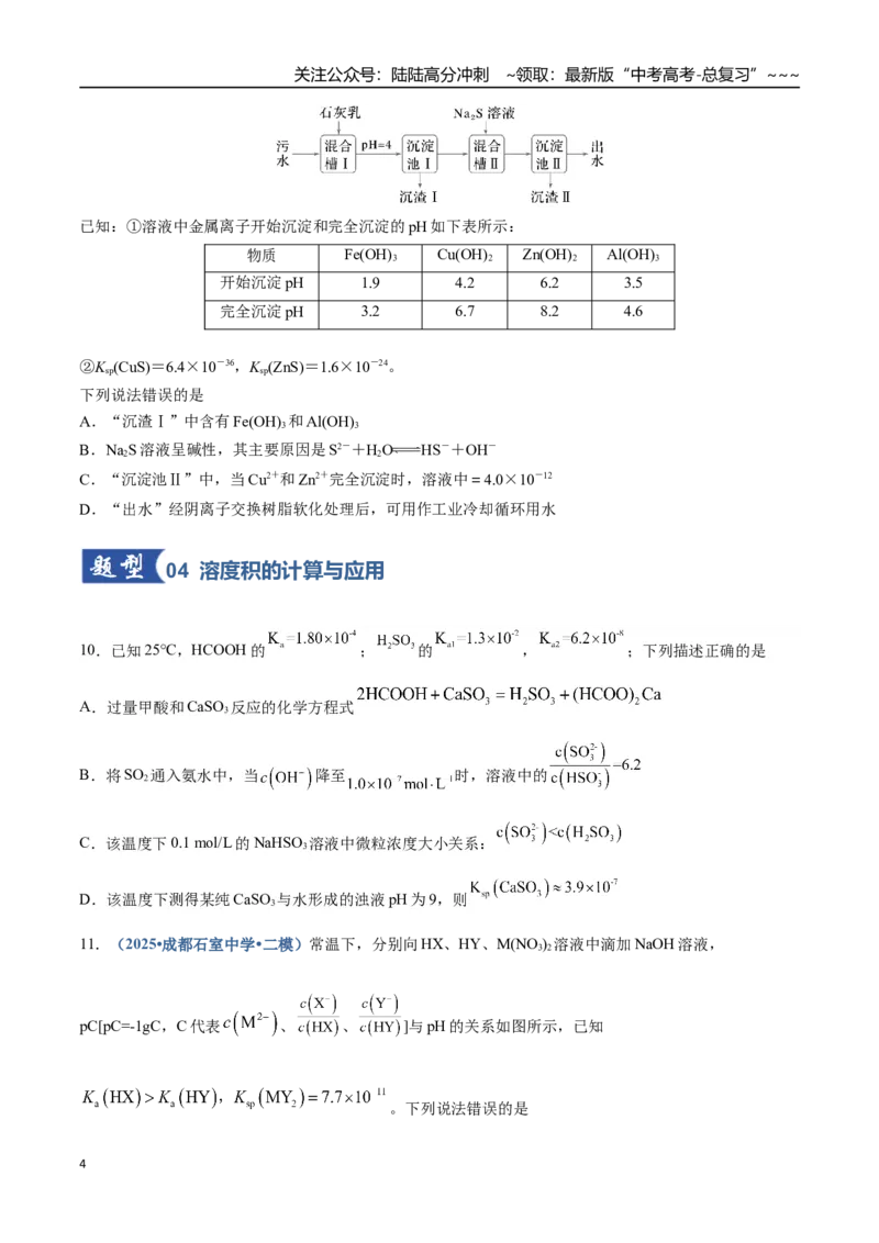 《第04讲沉淀溶解平衡（专项训练）（四川专用）（学生版）_05-化学-高考总复习_一轮复习_2026年-化学高考一轮复习_2026年高考化学一轮课件+讲义+练习（四川专用）-G335》第4页预览