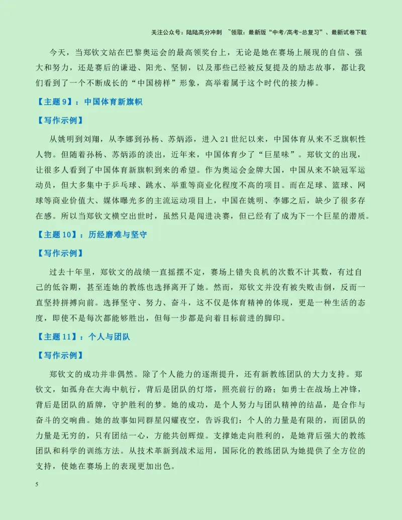 《热点素材16：“火箭少女“郑钦文创造历史！中国网球奥运首金新闻事件+新闻人物+适用主题+素材积累+精选时评_专项复习_2025年_资料》第5页预览