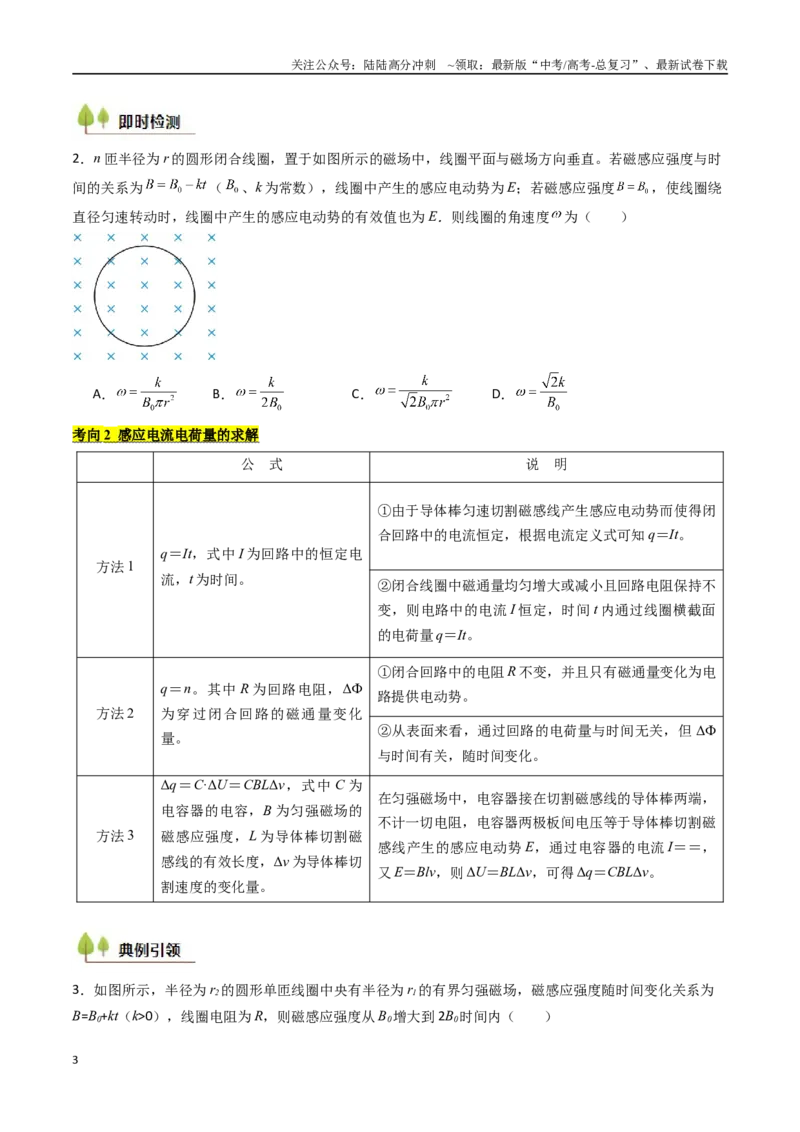 《考点47法拉第电磁感应定律自感和涡流（核心考点精讲精练）（学生版）_04-物理-高考总复习_一轮复习_2025年_2025年高考物理一轮复习考点精讲精练（新高考通用）》第3页预览