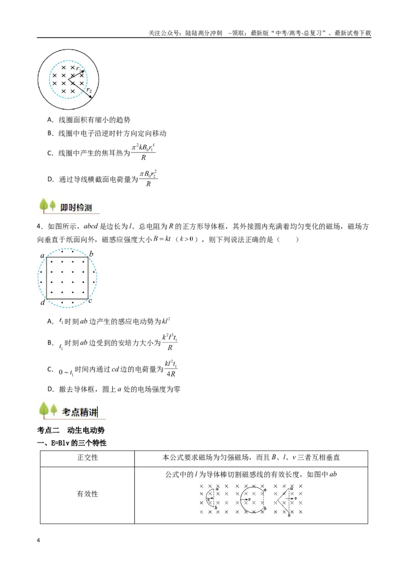 《考点47法拉第电磁感应定律自感和涡流（核心考点精讲精练）（学生版）_04-物理-高考总复习_一轮复习_2025年_2025年高考物理一轮复习考点精讲精练（新高考通用）》第4页预览