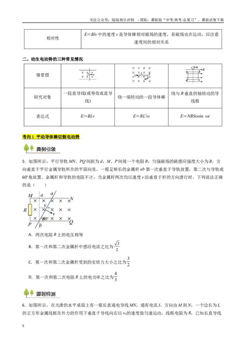 《考点47法拉第电磁感应定律自感和涡流（核心考点精讲精练）（学生版）_04-物理-高考总复习_一轮复习_2025年_2025年高考物理一轮复习考点精讲精练（新高考通用）》第5页预览