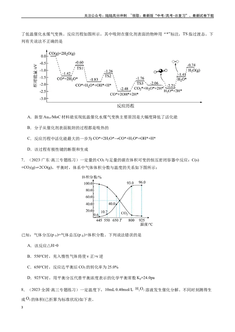 《第七章化学反应速率和化学平衡章末综合检测卷（原卷版）_05-化学-高考总复习_一轮复习_2024年_2024年高考化学一轮·夯基提能复习精讲精练_资料》第3页预览