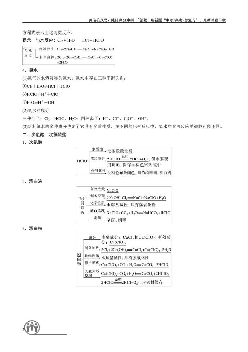 《第14讲卤素及其化合物（讲义）-（原卷版）_05-化学-高考总复习_一轮复习_2024年_2024年高考化学一轮复习讲义+分层练习_资料》第2页预览