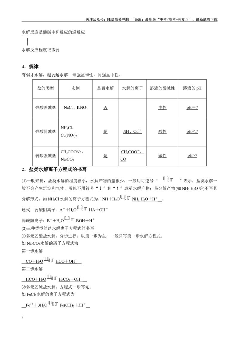 《第30讲盐类的水解（讲义）-（原卷版）_05-化学-高考总复习_一轮复习_2024年_2024年高考化学大一轮复习卓越讲义_资料》第2页预览