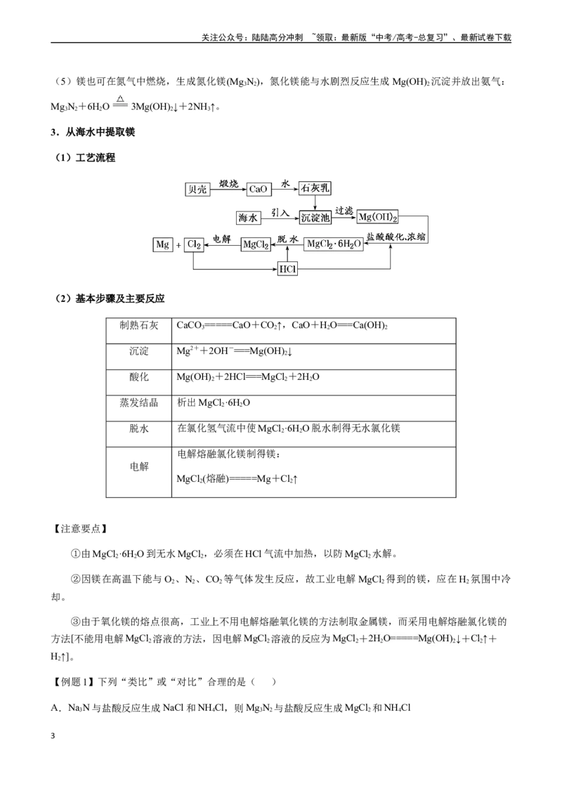 《第15讲镁、铝及其化合物（解析版）_05-化学-高考总复习_一轮复习_2024年_2024年高考化学一轮·夯基提能复习精讲精练_资料》第3页预览