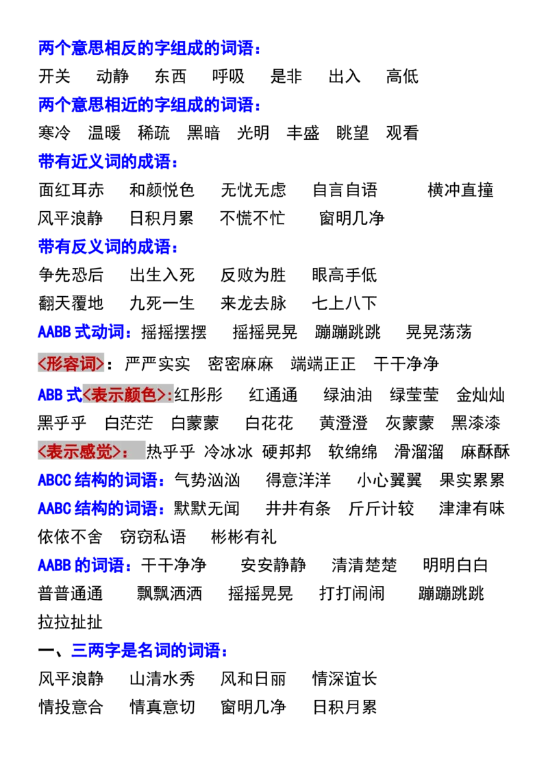 《三年级语文期末必考基础知识积累_3年级上册同步教辅合集_3上-语文_三上语文-核心考点》第3页预览