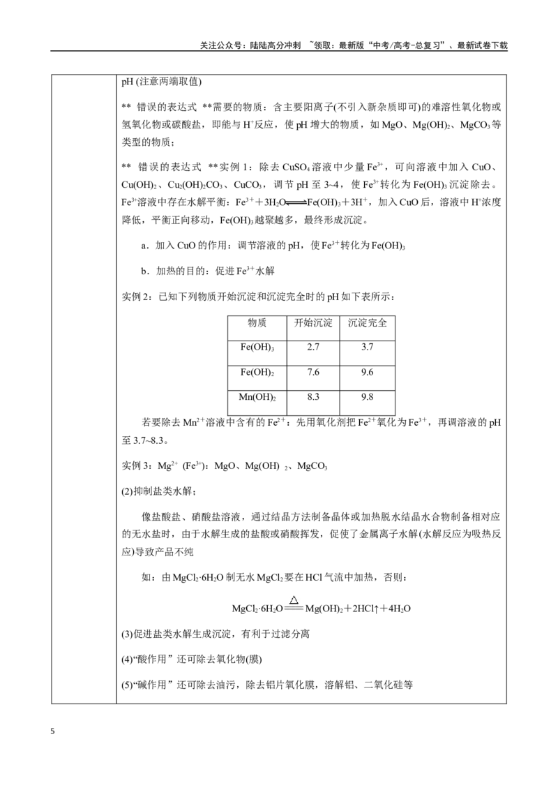 《考点21化学工艺流程（教师版）（新教材新高考）_05-化学-高考总复习_一轮复习_2025年_2025年高考化学一轮·考点讲义练习复习讲义（新教材新高考）_资料》第5页预览