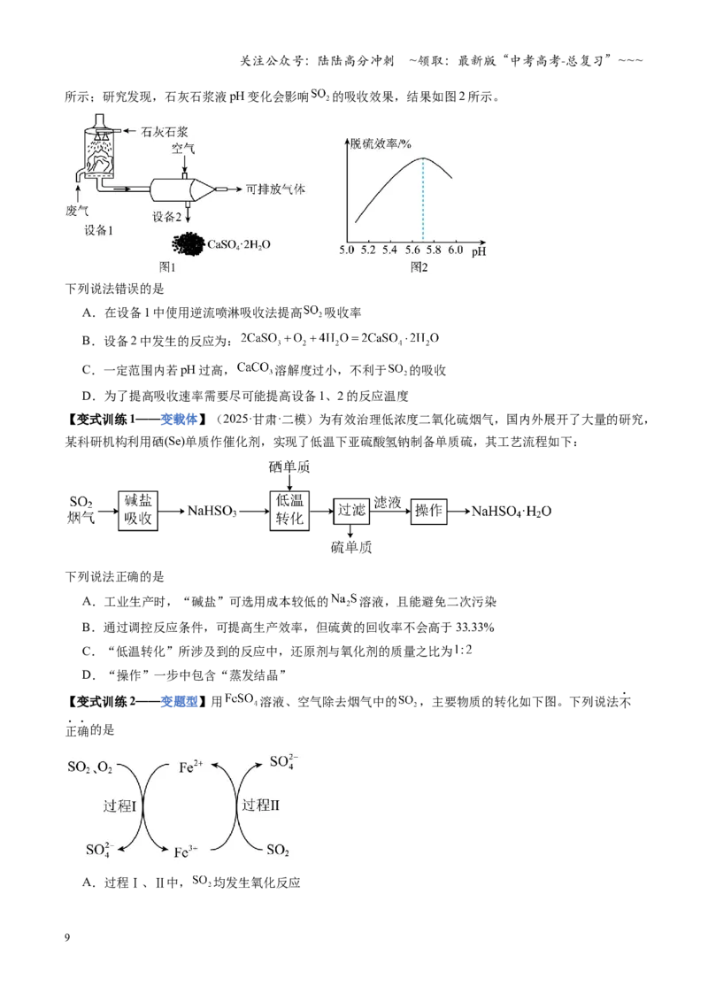 《第02讲硫及其重要化合物（复习讲义）（福建专用）（学生版）_05-化学-高考总复习_一轮复习_2026年-化学高考一轮复习_2026年高考化学一轮课件+讲义+练习（福建专用）-G328》第9页预览