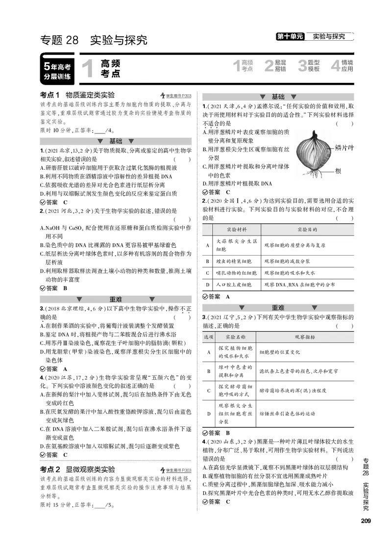 《1_专题28　实验与探究(PDF版）_2023版教学资源包_2023版新高考新教材版选考总复习生物5·3B版_28_专题二十八实验与探究_4_专题电子书》第1页预览