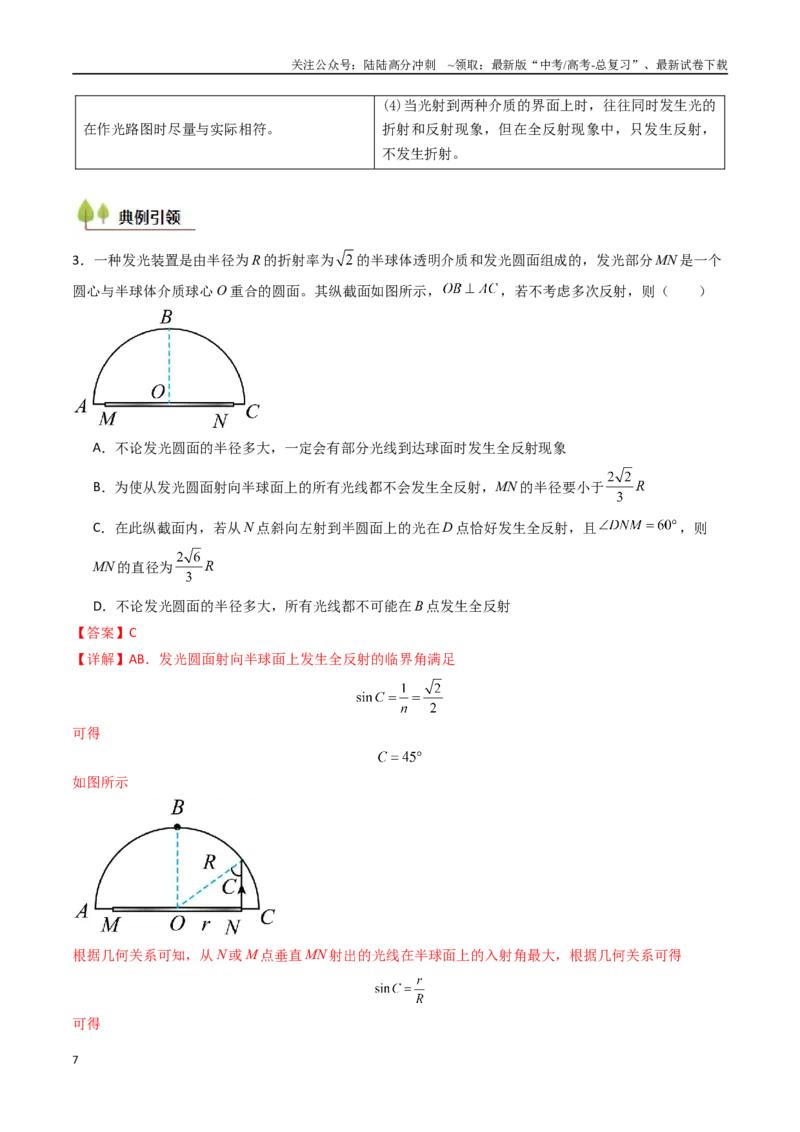《考点53光学和电磁波（核心考点精讲精练）（教师版）_04-物理-高考总复习_一轮复习_2025年_2025年高考物理一轮复习考点精讲精练（新高考通用）》第7页预览