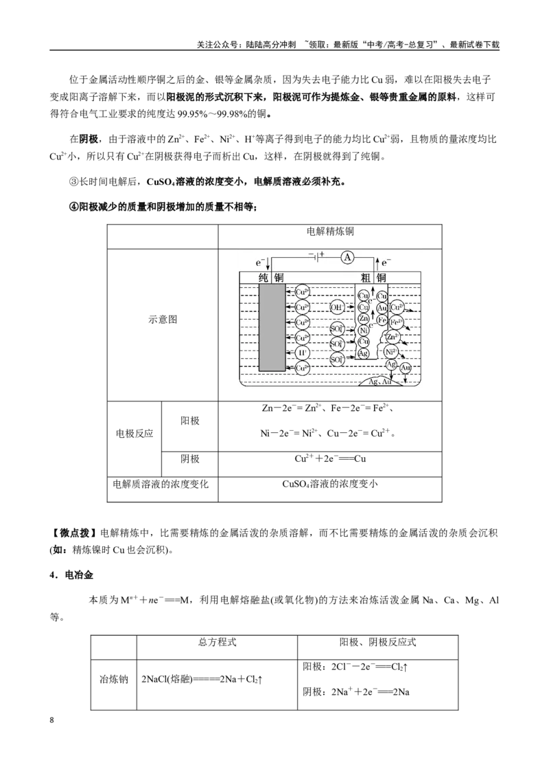 《考点37电解池及其应用、电化学腐蚀与防护（教师版）（新教材新高考）_05-化学-高考总复习_一轮复习_2025年_2025年高考化学一轮·考点讲义练习复习讲义（新教材新高考）_资料》第8页预览