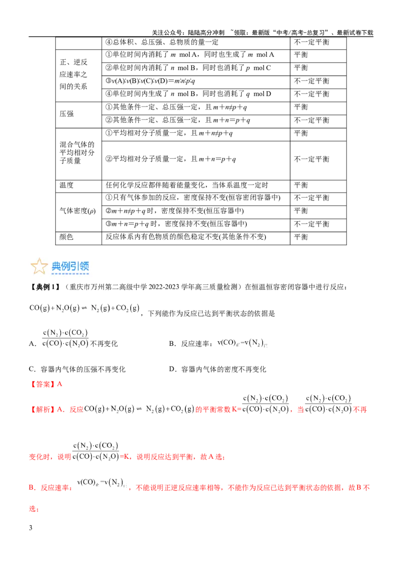 《考点2化学平衡（核心考点精讲精练）-备战2024年高考化学一轮复习考点帮（新高考专用）（解析版）_05-化学-高考总复习_一轮复习_2024年_2024年高考化学一轮复习考点帮（新高考专用）》第3页预览