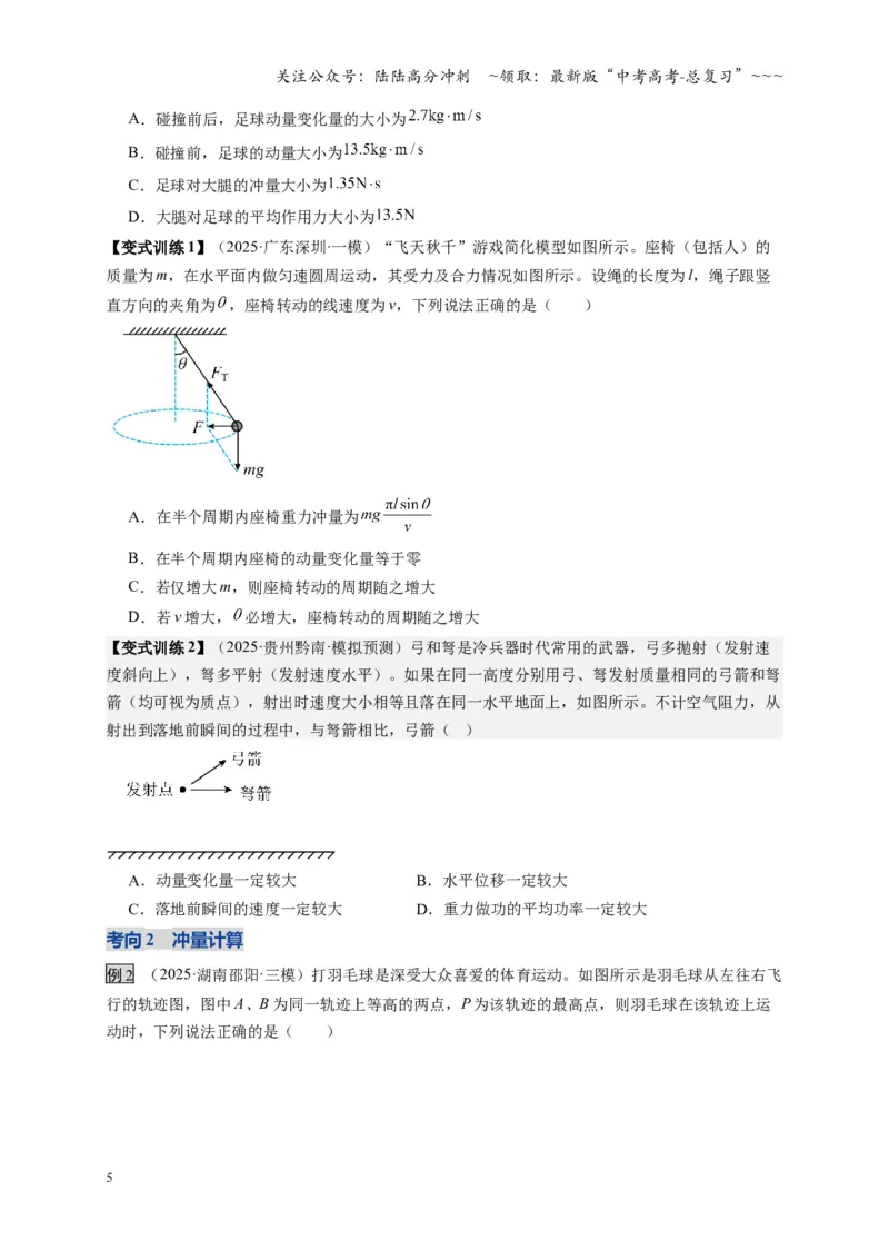 《第25讲动量和动量定理（复习讲义）（湖南专用）（学生版）_04-物理-高考总复习_一轮复习_2026年-物理高考一轮复习_2026年高考物理一轮课件+讲义+练习（湖南专用）-G331》第5页预览