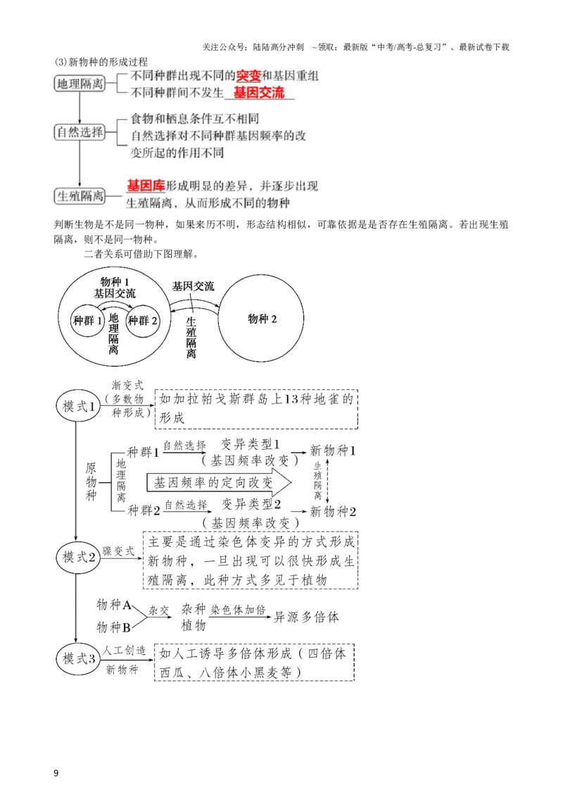 《第24讲生物的进化（讲义）（学生版）_06-生物-高考总复习_一轮复习_2024年_2024年高考生物一轮复习讲练测(课件+讲义+练习)（新高考）_讲义+练习》第9页预览