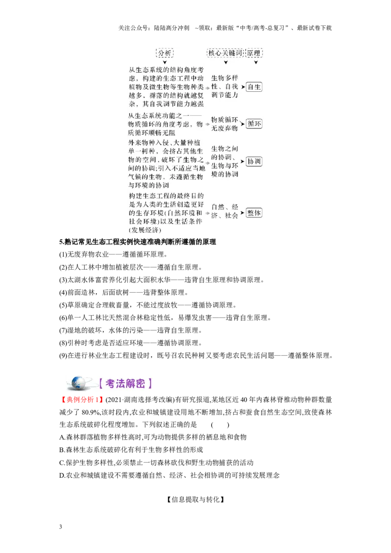 《解密21人与环境（讲义)-高频考点解密2023年高考生物二轮复习讲义+分层训练（新教材）_06-生物-高考总复习_二轮复习_2024年_2024年新教材高考生物二轮复习讲义分层训练题考点_资料》第3页预览