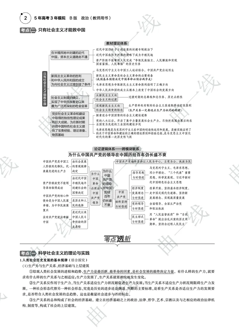 《1_012025版5·3B版新高考版专题一社会主义与中国PDF_2025版教学资源包_（总复习系列）2025版《5年高考3年模拟》新高考版B版（⭐全科）_2025版.新高考新教材版.选考总复习.政治.5·3B版》第2页预览