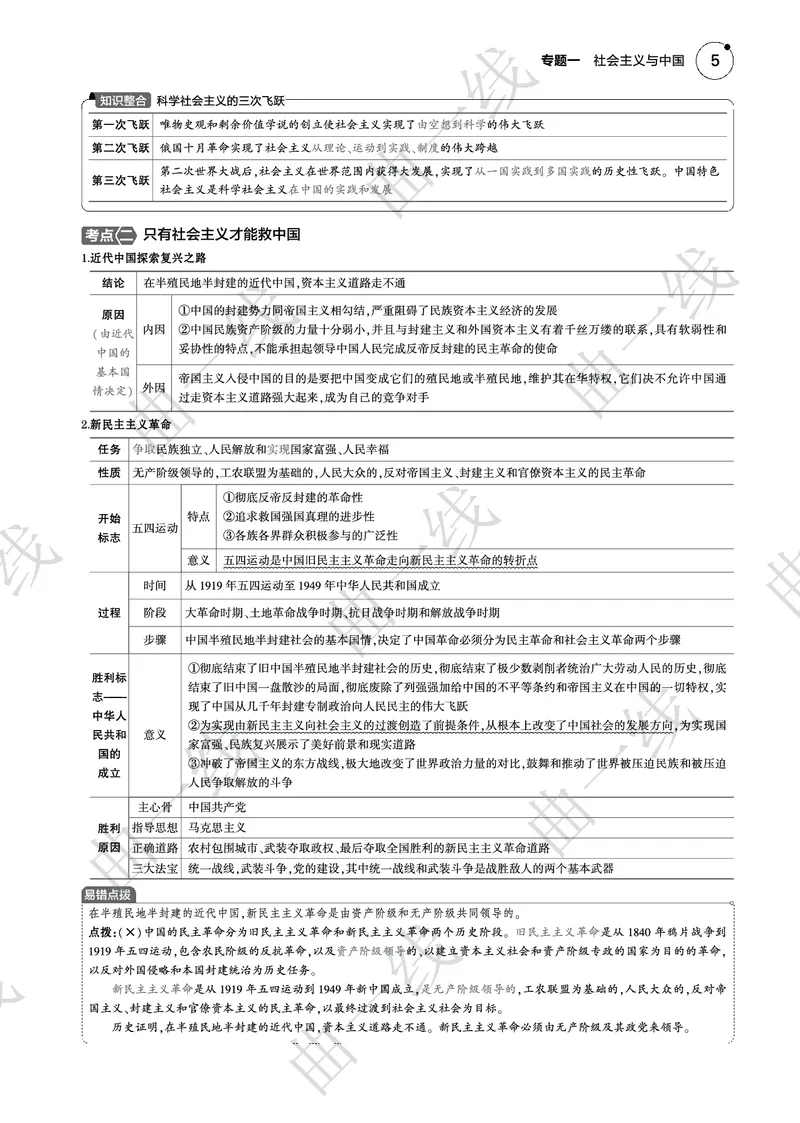 《1_012025版5·3B版新高考版专题一社会主义与中国PDF_2025版教学资源包_（总复习系列）2025版《5年高考3年模拟》新高考版B版（⭐全科）_2025版.新高考新教材版.选考总复习.政治.5·3B版》第5页预览