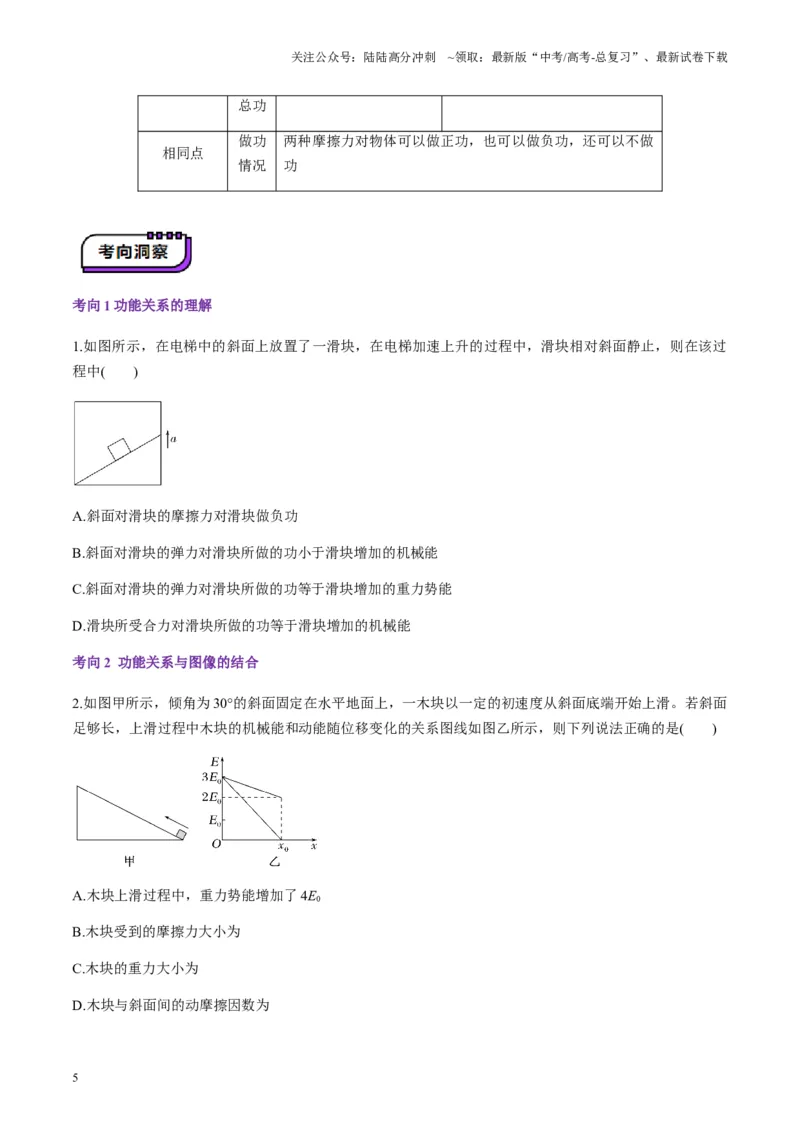 《第22讲功能关系能量守恒定律（讲义）（学生版）_04-物理-高考总复习_一轮复习_2025年_2025年高考物理一轮复习讲义+练习+课件（新教材新高考）_第六章机械能守恒定律》第5页预览