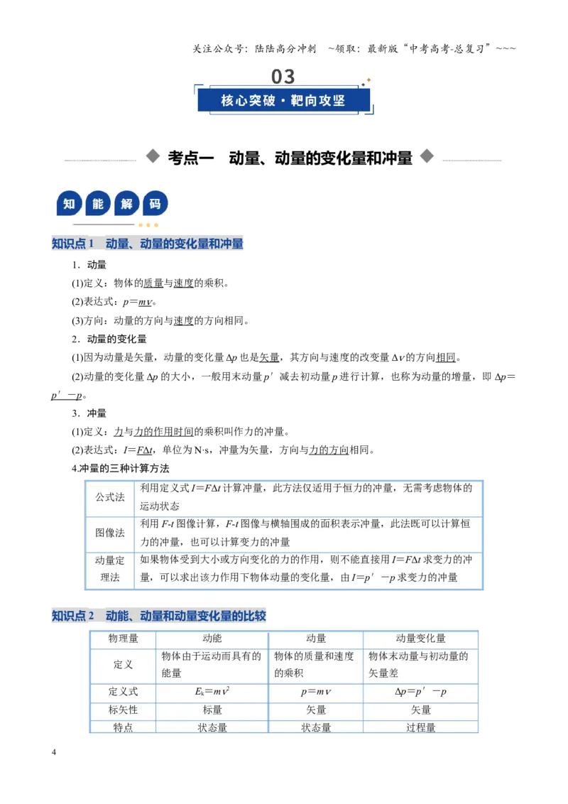 《第23讲动量、冲量和动量定理（复习讲义）（福建专用）（学生版）_04-物理-高考总复习_一轮复习_2026年-物理高考一轮复习_2026年高考物理一轮课件+讲义+练习（福建专用）-G328》第4页预览