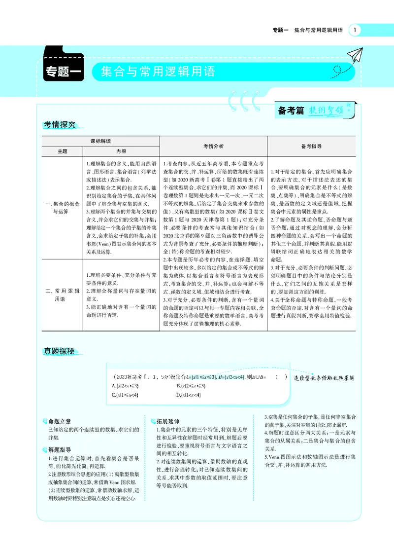 《1.1集合_2022版教学资源包_五年高考三年模拟_2022版新高考版高考总复习数学5·3A版_专题一§11集合_专题PDF_专题PDF_专题电子书》第1页预览