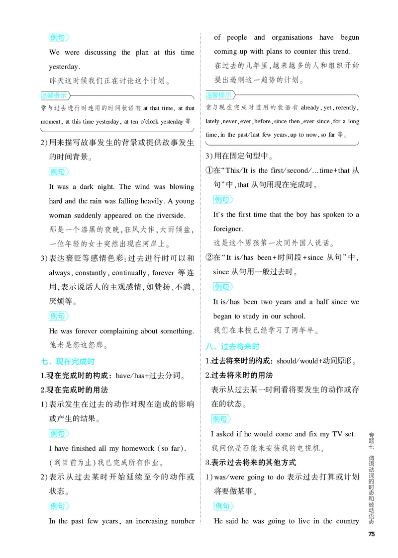 《1_2.PDF教参电子书——基础讲练册_2024版教学资源包_2024版.新高考版英语.5·3A版_7_专题七谓语动词的时态和被动语态_2_PDF教参电子书》第4页预览
