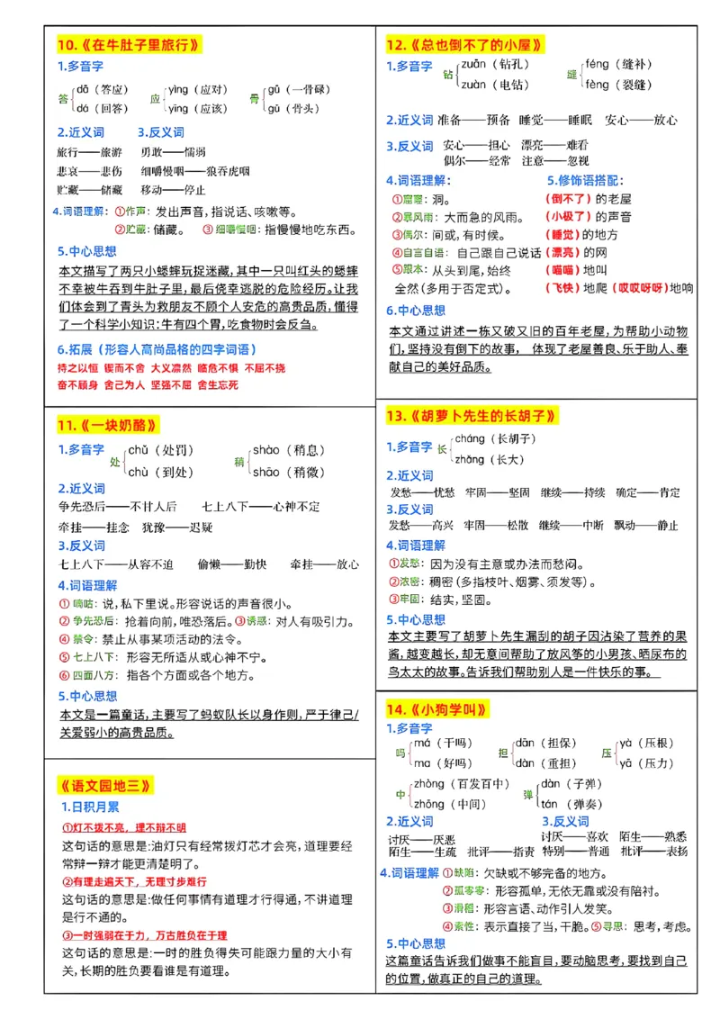 《三年级上册语文课课贴(彩色版）_3年级上册同步教辅合集_3上-语文_三上语文-课课贴》第3页预览