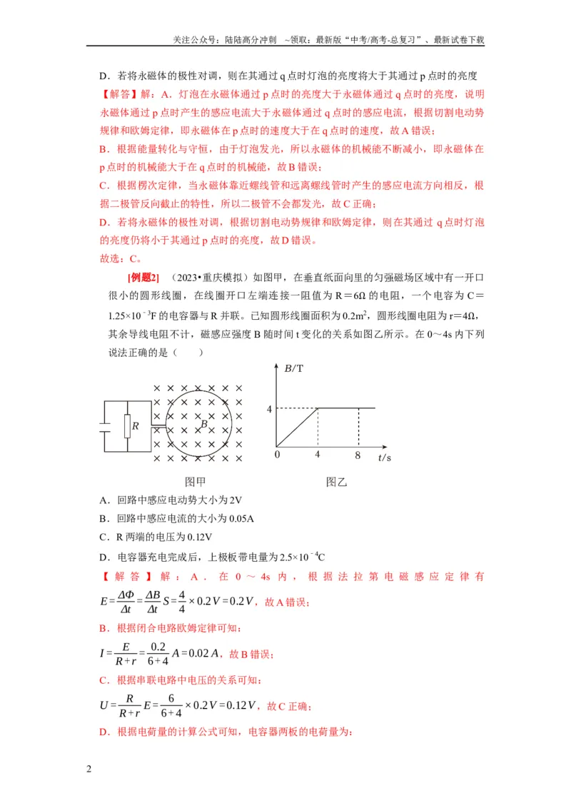 《第24讲　法拉第电磁感应定律、自感和涡流（解析版）_04-物理-高考总复习_一轮复习_2024年_2024年高考物理一轮复习考点精讲精练巩固全国通用_资料》第2页预览