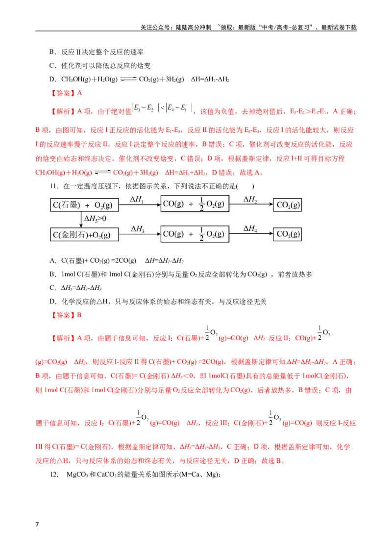 《考点17化学反应的热效应(好题冲关)(解析版)_05-化学-高考总复习_一轮复习_2024年_2024年高考化学一轮复习考点帮（全国通用）_考点17化学反应的热效应（核心考点精讲精练）（全国通用）》第7页预览