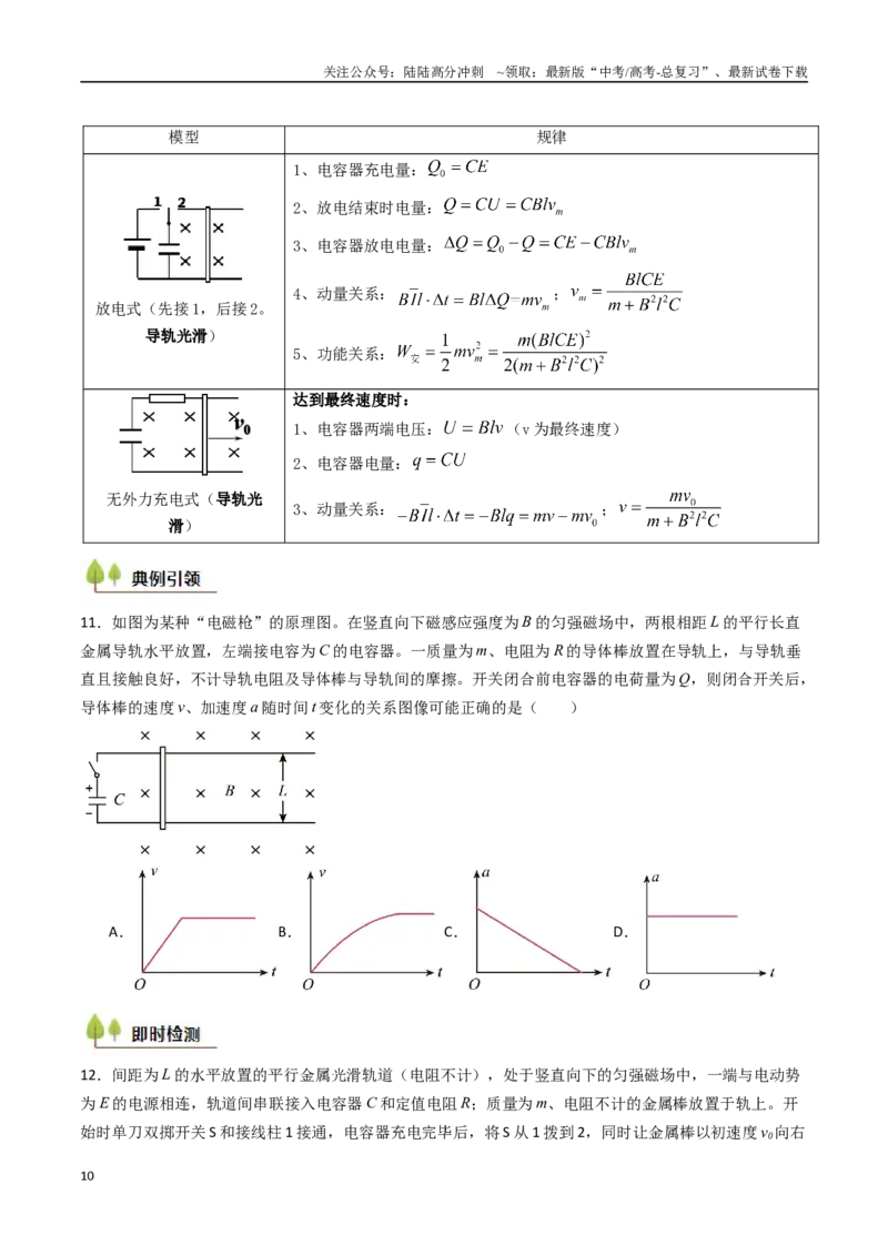 《考点49电磁感应中的三大力学观点的综合性应用（核心考点精讲精练）（学生版）_04-物理-高考总复习_一轮复习_2025年_2025年高考物理一轮复习考点精讲精练（新高考通用）》第10页预览