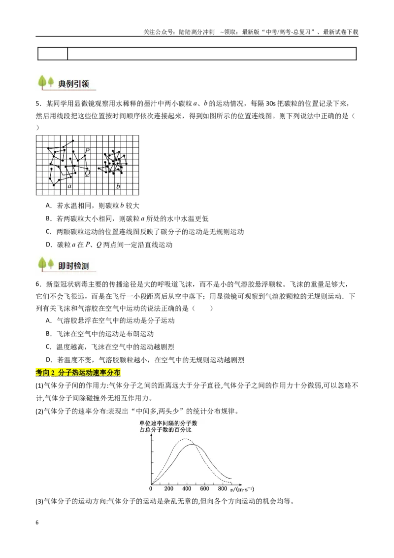 《考点51分子动理论固体和液体（核心考点精讲精练）（学生版）_04-物理-高考总复习_一轮复习_2025年_2025年高考物理一轮复习考点精讲精练（新高考通用）》第6页预览