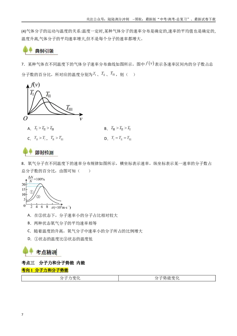 《考点51分子动理论固体和液体（核心考点精讲精练）（学生版）_04-物理-高考总复习_一轮复习_2025年_2025年高考物理一轮复习考点精讲精练（新高考通用）》第7页预览
