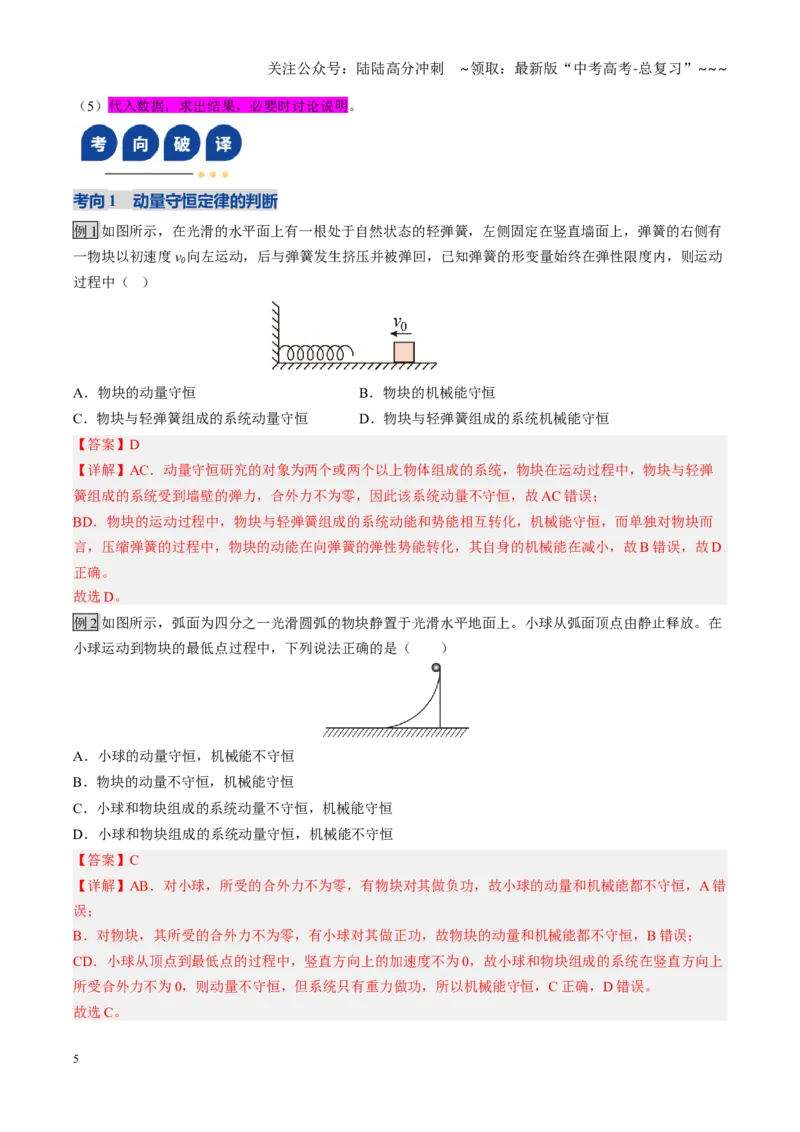 《第27讲动量守恒定律及其应用（复习讲义）（黑吉辽专用）（教师版）_04-物理-高考总复习_一轮复习_2026年-物理高考一轮复习_2026年高考物理一轮课件+讲义+练习（黑吉辽蒙专用）-G330》第5页预览