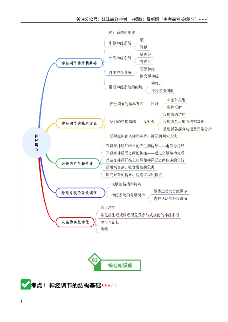 《第25讲神经调节（知识清单）（全国通用）（原卷版）_06-生物-高考总复习_一轮复习_2026年-生物高考一轮复习_2026年高考生物一轮复习知识清单（全国通用）-G56_2026版》第2页预览