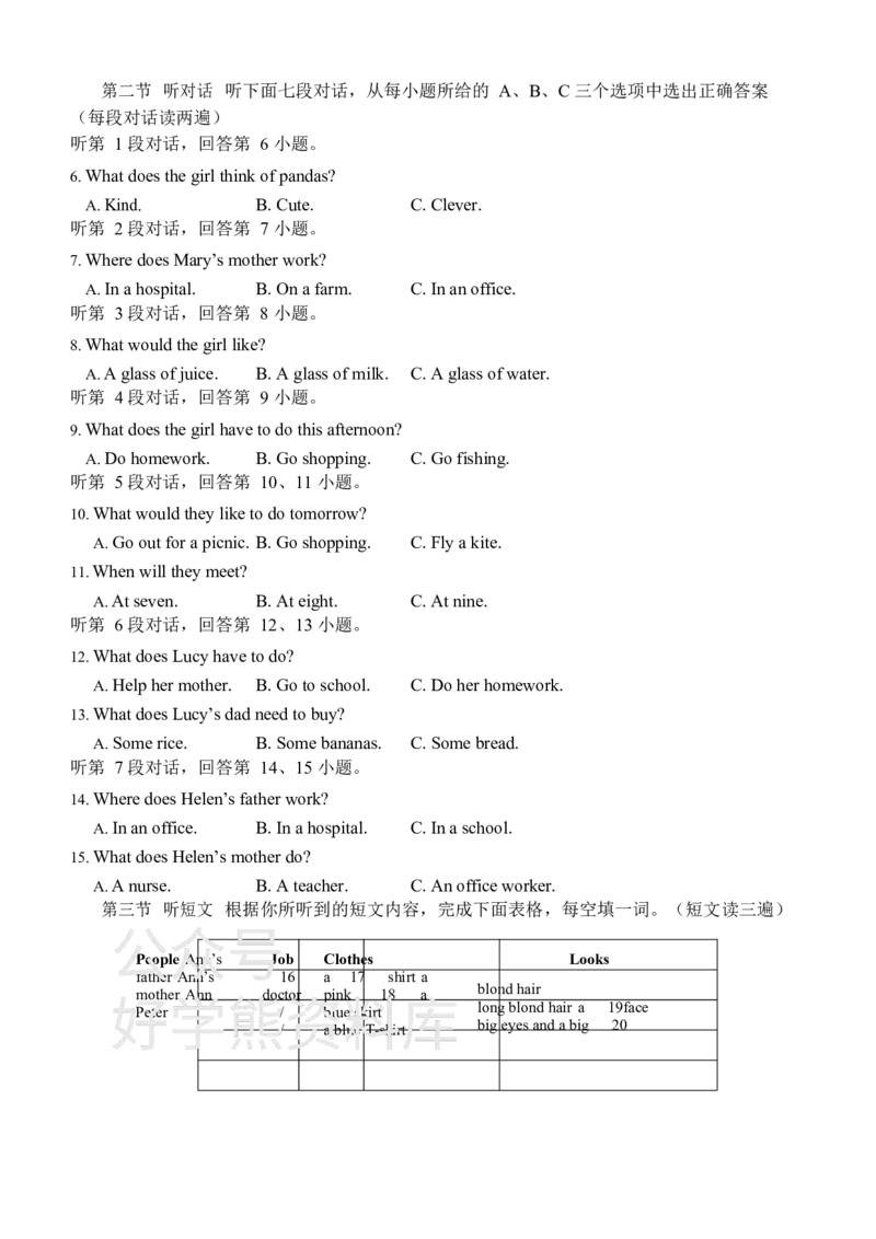 《仁爱版七年级上册英语期末试卷_初中英语期中卷+期末卷+单元卷+月考卷_初中英语期末试卷_仁爱版七年级上册英语期末试卷1_仁爱版七年级上册英语期末试卷1》第2页预览