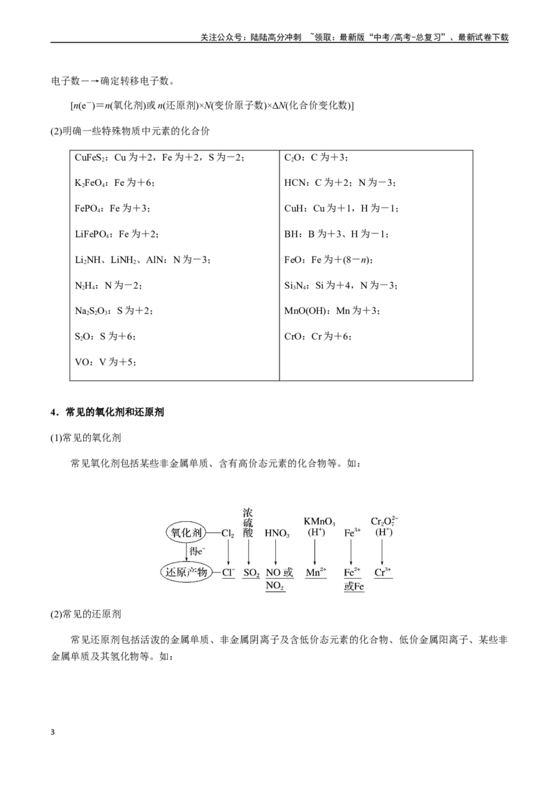 《第11讲氧化还原反应的概念、规律及配平（原卷版）_05-化学-高考总复习_一轮复习_2024年_2024年高考化学一轮·夯基提能复习精讲精练_资料》第3页预览