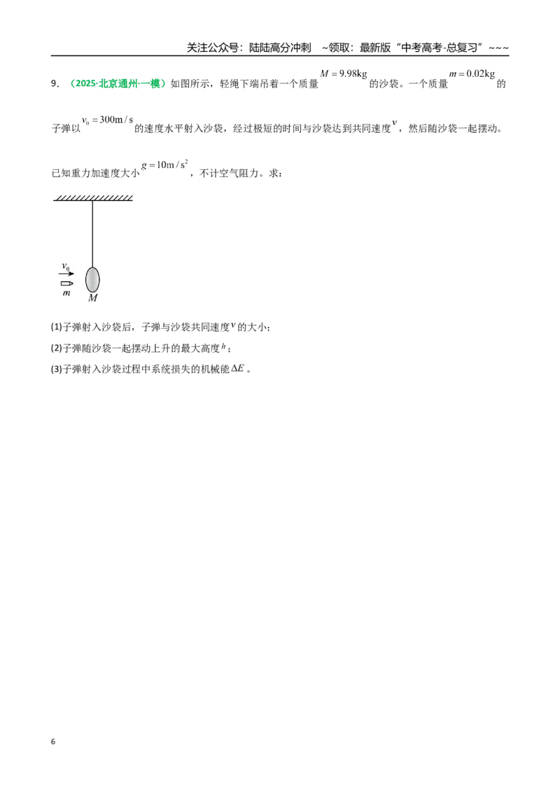 《第25讲动量守恒定律及其应用（专项训练）（全国通用）（学生版）_04-物理-高考总复习_一轮复习_2026年-物理高考一轮复习_2026年高考物理一轮复习讲义+练习+课件（新教材新高考）-G55》第6页预览