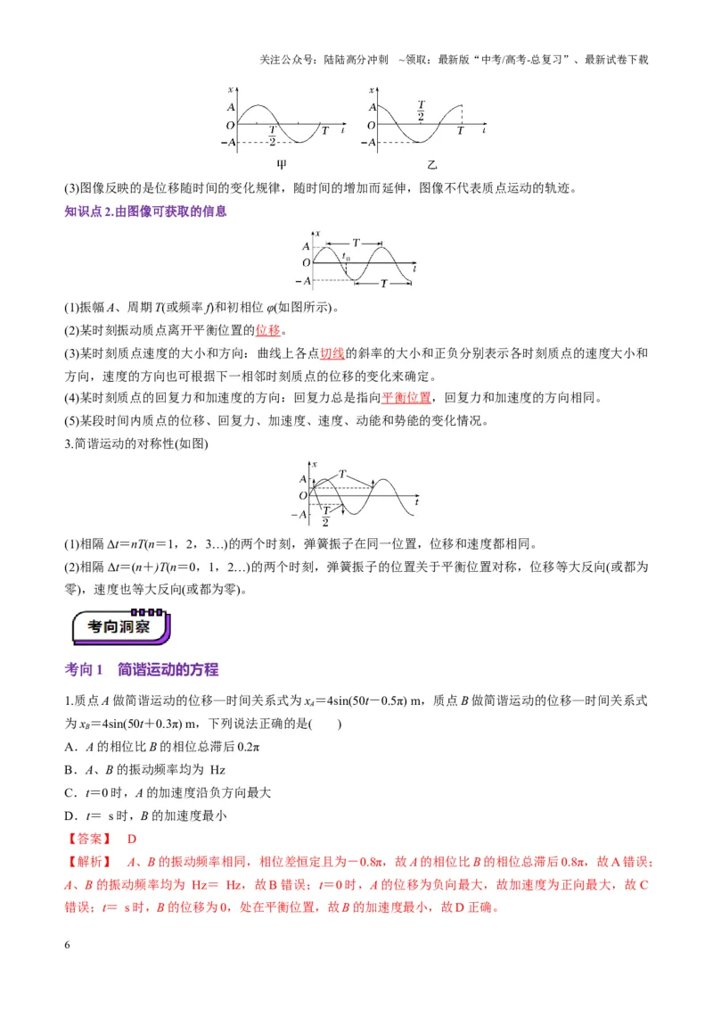 《第30讲机械振动（讲义）（教师版）_04-物理-高考总复习_一轮复习_2025年_2025年高考物理一轮复习讲义+练习+课件（新教材新高考）_第八章机械振动与机械波》第6页预览