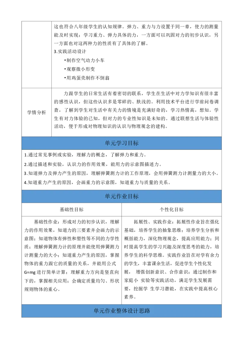 《人教版八下《力》_作业初中物理作业设计_8下》第3页预览