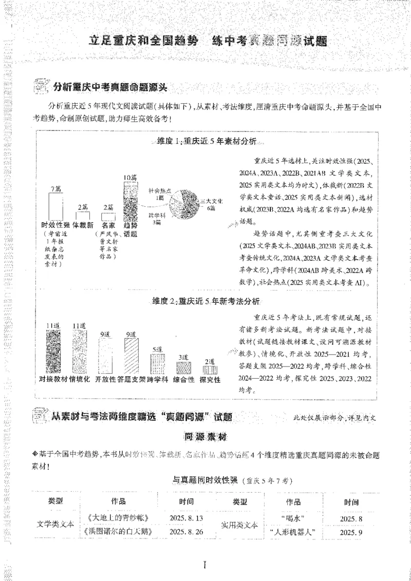 《1精讲本A4_2026版《万维中考试题研究》多省合集_2026版《万唯中考-试题研究》重庆语数英物化道历_2026万唯中考试题研究重庆语文》第1页预览